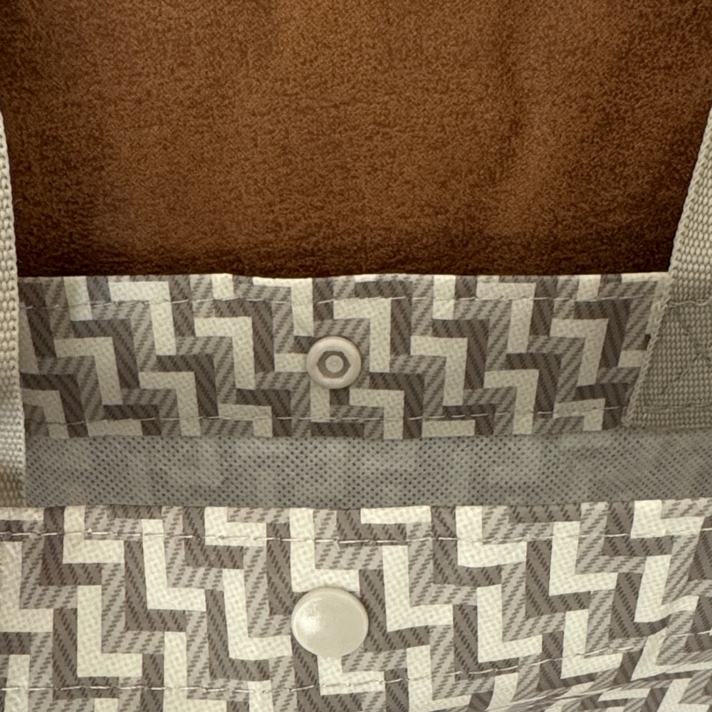 Lululemon Athletica Brown & Cream Geometric Reusable Tote Bag - Picture 6 of 8